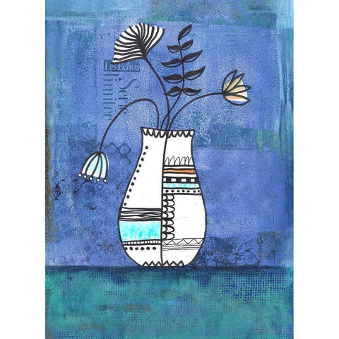 Flower Surprise Black Modern Wood Framed Art Print by Haase, Andrea