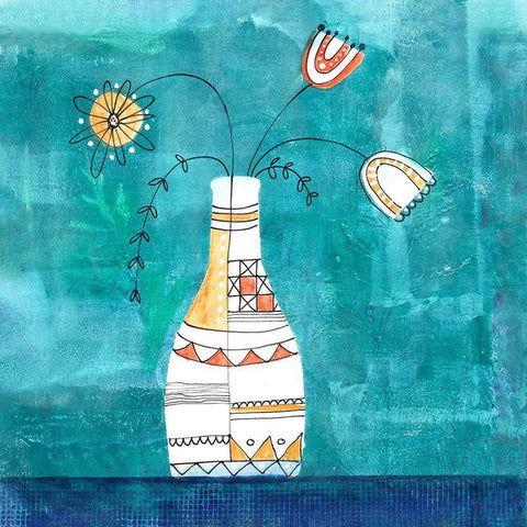 The Joy of Flowers Black Modern Wood Framed Art Print with Double Matting by Haase, Andrea