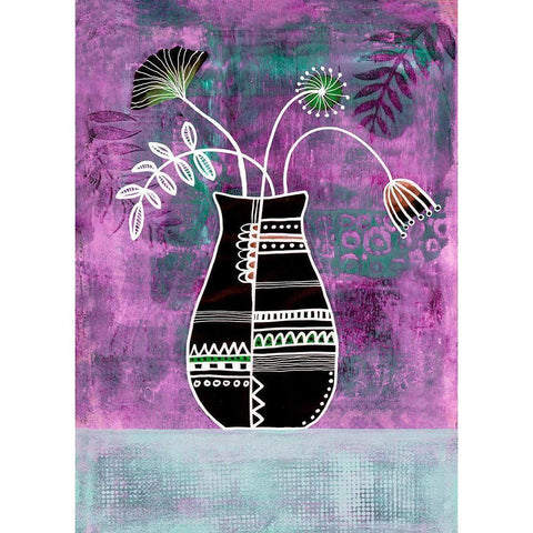 Floral Beauties I Black Modern Wood Framed Art Print with Double Matting by Haase, Andrea