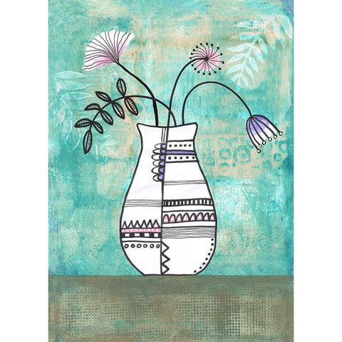 Floral Beauties II Black Modern Wood Framed Art Print by Haase, Andrea