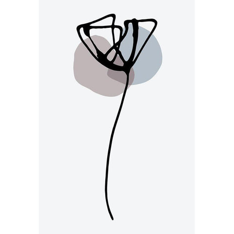 Minimal Tulip White Modern Wood Framed Art Print by Haase, Andrea