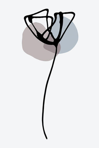 Minimal Tulip White Modern Wood Framed Art Print with Double Matting by Haase, Andrea