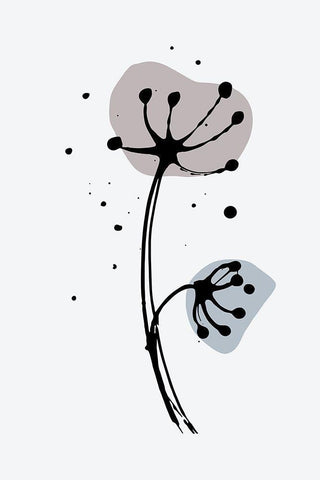 Minimal Allium White Modern Wood Framed Art Print with Double Matting by Haase, Andrea