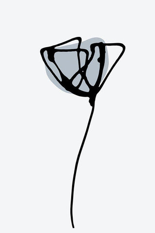 Minimal Narcissus Black Ornate Wood Framed Art Print with Double Matting by Haase, Andrea