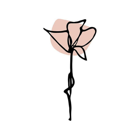 Minimal Cosmea Flower White Modern Wood Framed Art Print by Haase, Andrea