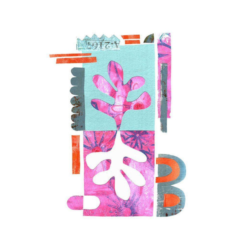 Paper Flower Negative White Modern Wood Framed Art Print with Double Matting by Haase, Andrea