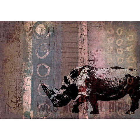 Rhino Wild Africa I White Modern Wood Framed Art Print by Haase, Andrea