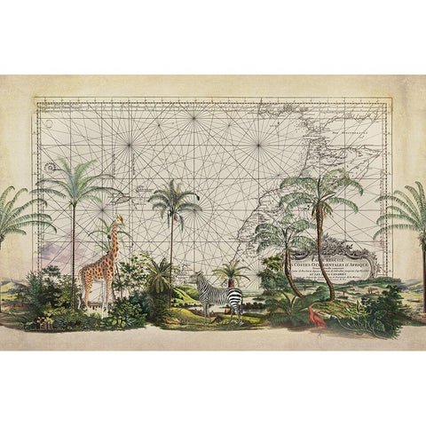 African Wildlife Black Modern Wood Framed Art Print with Double Matting by Haase, Andrea