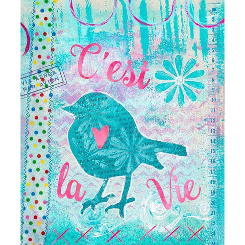 Bonjour France Gold Ornate Wood Framed Art Print with Double Matting by Haase, Andrea