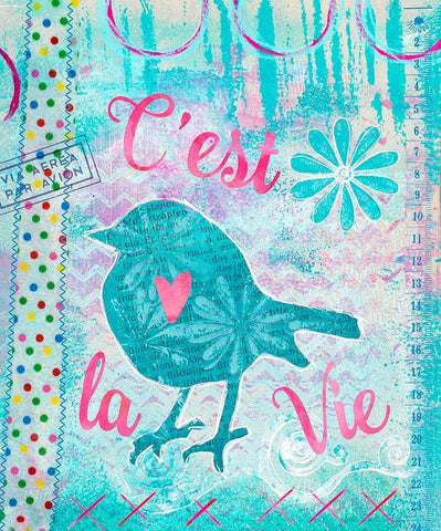 Bonjour France Black Ornate Wood Framed Art Print with Double Matting by Haase, Andrea