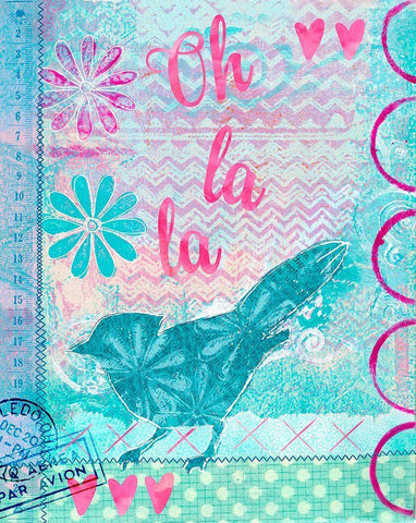 Excuse my French White Modern Wood Framed Art Print with Double Matting by Haase, Andrea