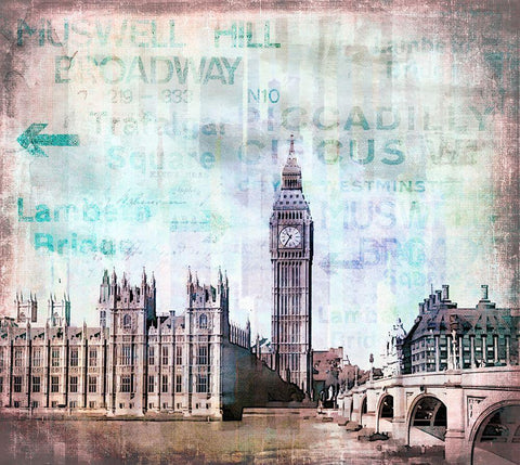 London View White Modern Wood Framed Art Print with Double Matting by Haase, Andrea