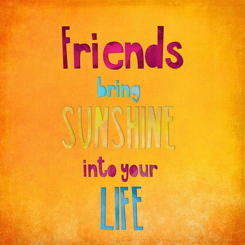 Friends Bring Sunshine Black Modern Wood Framed Art Print with Double Matting by Haase, Andrea