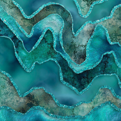 Ocean Gemstones Gold Ornate Wood Framed Art Print with Double Matting by Haase, Andrea