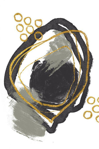 Gold Meets Neutrals I White Modern Wood Framed Art Print with Double Matting by Haase, Andrea