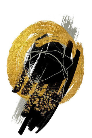 Gold Meets Neutrals III White Modern Wood Framed Art Print with Double Matting by Haase, Andrea