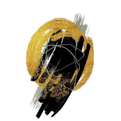 Gold Meets Neutrals III Black Modern Wood Framed Art Print by Haase, Andrea