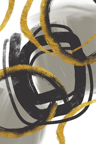 Gold Meets Neutrals IV White Modern Wood Framed Art Print with Double Matting by Haase, Andrea