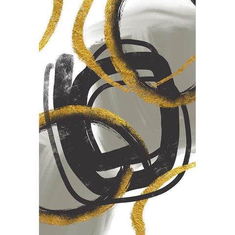 Gold Meets Neutrals IV Black Modern Wood Framed Art Print with Double Matting by Haase, Andrea