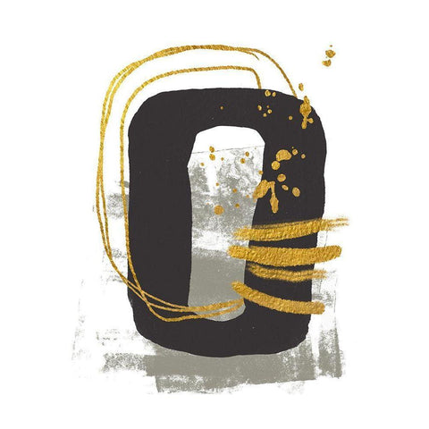 Gold Meets Neutrals V Black Modern Wood Framed Art Print with Double Matting by Haase, Andrea