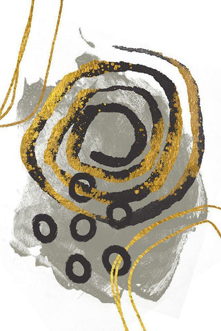 Gold Meets Neutrals VI White Modern Wood Framed Art Print with Double Matting by Haase, Andrea