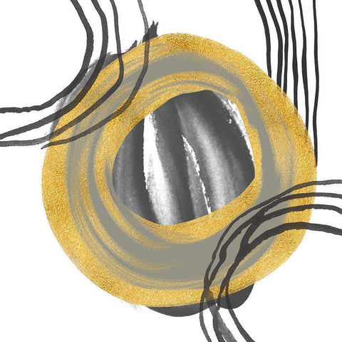 Gold Meets Neutrals VIII Black Modern Wood Framed Art Print with Double Matting by Haase, Andrea