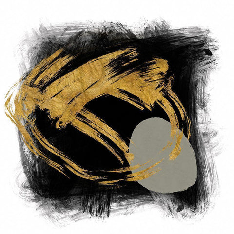 Gold Meets Neutrals IX Black Ornate Wood Framed Art Print with Double Matting by Haase, Andrea