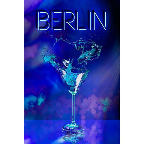 Berlin Party Night White Modern Wood Framed Art Print by Haase, Andrea