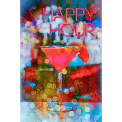 Happy Hour White Modern Wood Framed Art Print by Haase, Andrea