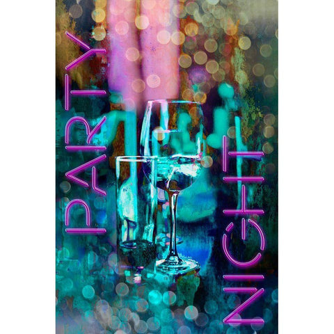 Party Night Black Modern Wood Framed Art Print with Double Matting by Haase, Andrea