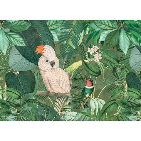 Jungle Friends Black Modern Wood Framed Art Print by Haase, Andrea