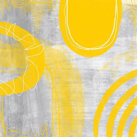 Abstract Summer Joy Gold Ornate Wood Framed Art Print with Double Matting by Haase, Andrea