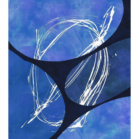 Indigo Lines I Black Modern Wood Framed Art Print by Haase, Andrea
