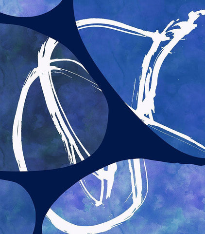 Indigo Lines II White Modern Wood Framed Art Print with Double Matting by Haase, Andrea