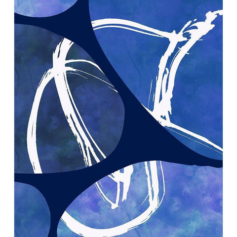 Indigo Lines II Black Modern Wood Framed Art Print with Double Matting by Haase, Andrea