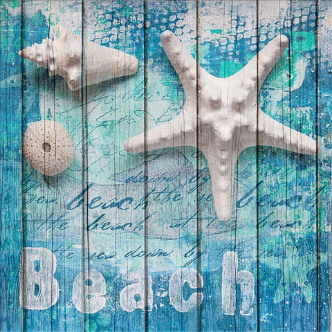 Beach Summer Black Ornate Wood Framed Art Print with Double Matting by Haase, Andrea