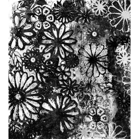 Dark Flower Impression White Modern Wood Framed Art Print by Haase, Andrea