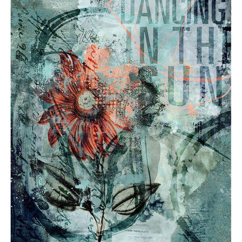 Dystopic Flower Black Modern Wood Framed Art Print with Double Matting by Haase, Andrea