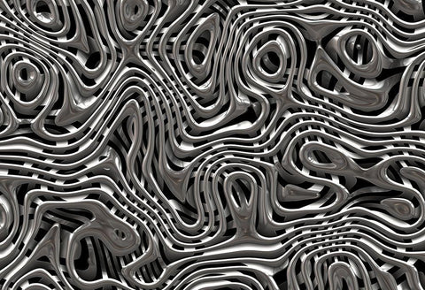 Chrome Weave White Modern Wood Framed Art Print with Double Matting by Haase, Andrea