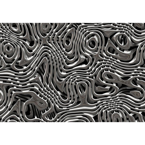 Chrome Weave Black Modern Wood Framed Art Print by Haase, Andrea