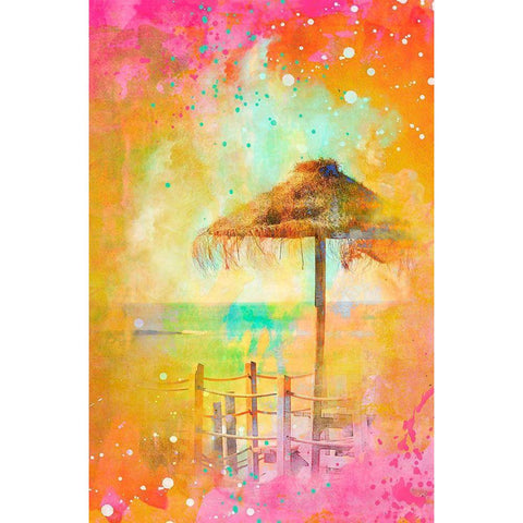 Summer Fun  Black Modern Wood Framed Art Print with Double Matting by Haase, Andrea