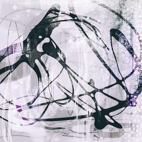 Chaotic Times Black Modern Wood Framed Art Print with Double Matting by Haase, Andrea