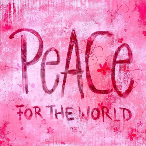 Peace for the World I White Modern Wood Framed Art Print by Haase, Andrea