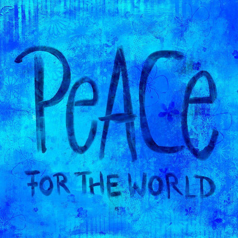 Peace for the World II White Modern Wood Framed Art Print with Double Matting by Haase, Andrea