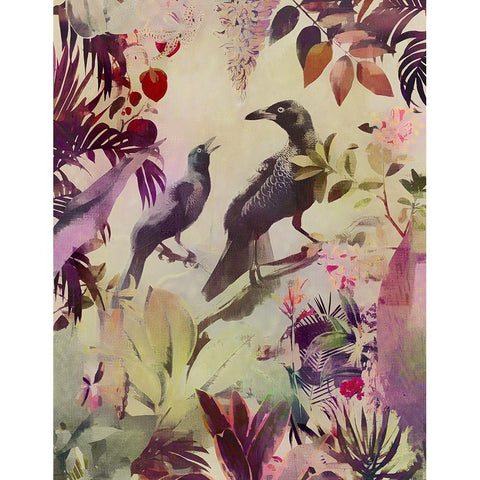 The Birds Hidden Paradise II Black Modern Wood Framed Art Print by Haase, Andrea