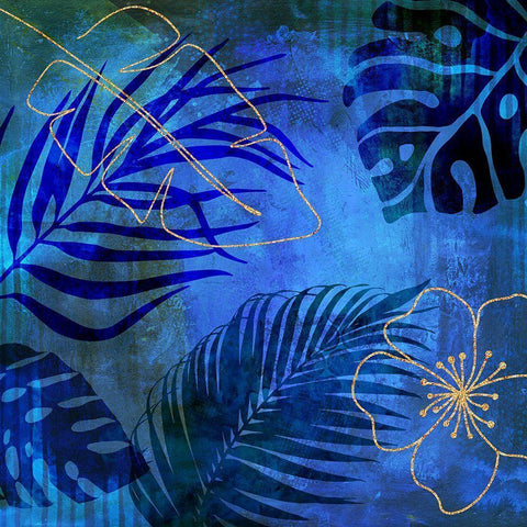 Tropical Summer Jungle I Black Modern Wood Framed Art Print with Double Matting by Haase, Andrea