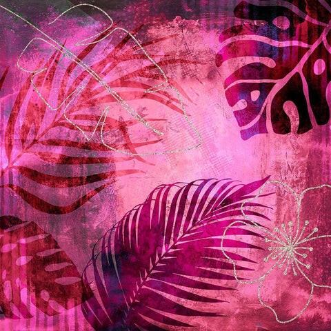 Tropical Summer Jungle II Black Modern Wood Framed Art Print with Double Matting by Haase, Andrea