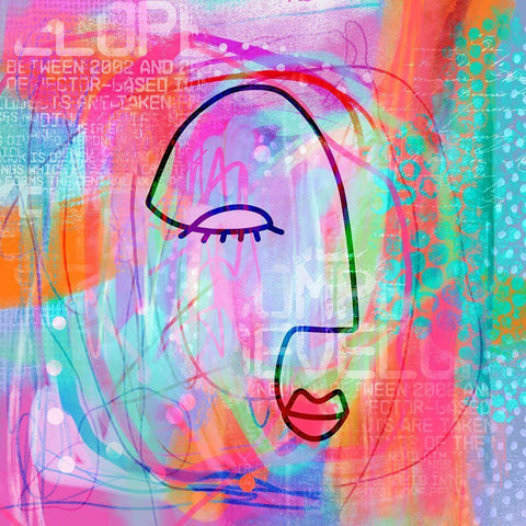 Relaxed Girl II Black Modern Wood Framed Art Print with Double Matting by Haase, Andrea