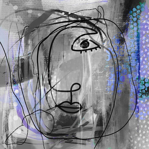 Fancy Girl I Gold Ornate Wood Framed Art Print with Double Matting by Haase, Andrea