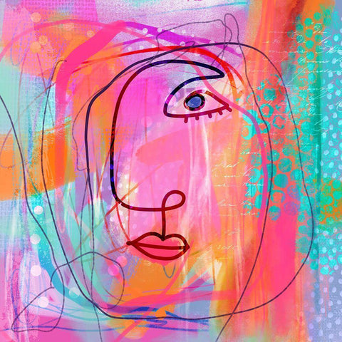 Fancy Girl II White Modern Wood Framed Art Print with Double Matting by Haase, Andrea